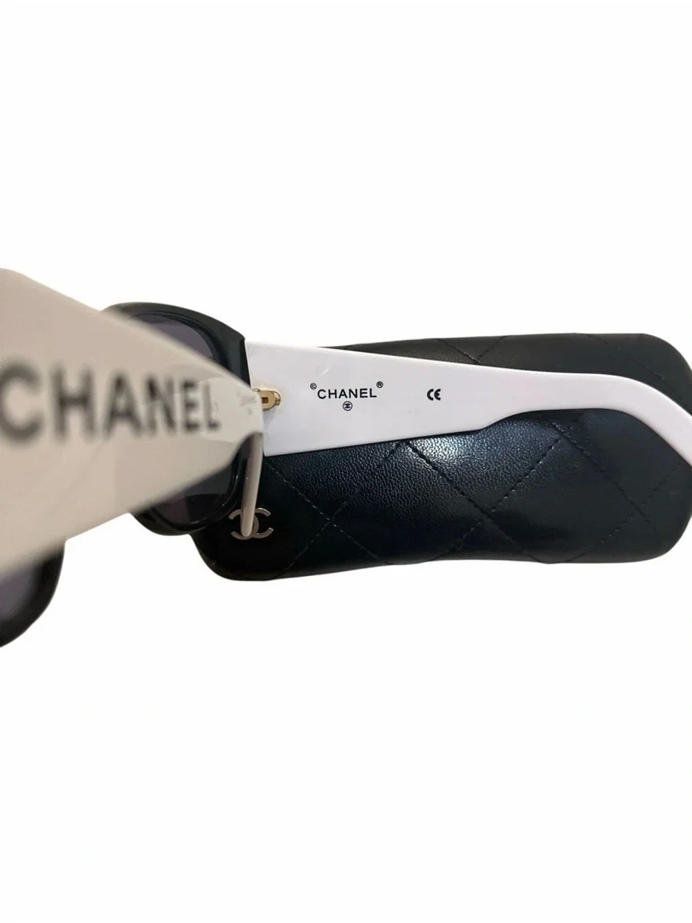 CHANEL SPRING/SUMMER 1995 (95P) 'BARBIE COLLECTION' BLACK WHITE LOGO SUNGLASSES